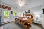 Bedroom with door to porch